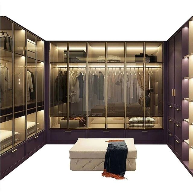 Luxury Bedroom Furniture Gold Black Glass Door Wardrobe Walk In Closet –  Wardrobes – Aliexpress Inside Black Glass Wardrobes (Photo 10 of 15)