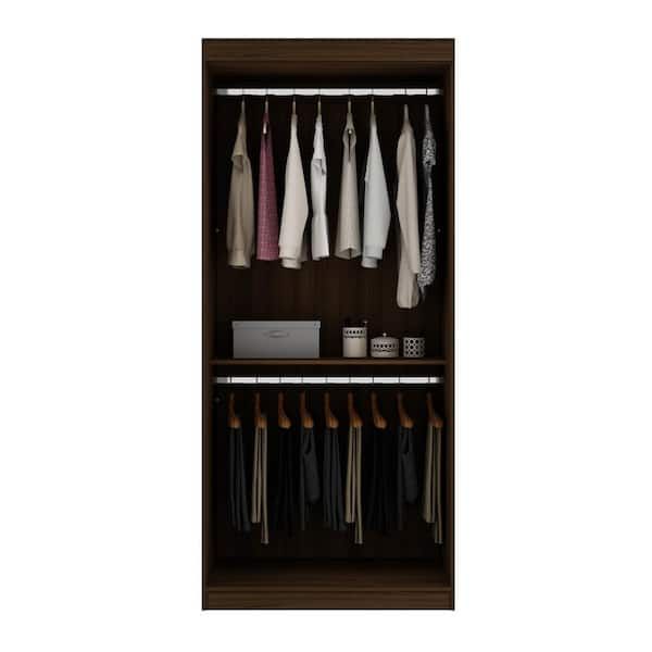 Manhattan Comfort Mulberry Brown Open Double Hanging Wardrobe Armoire (81.3  In. H X 35.98 In. W X 21.65 In (View 12 of 15)