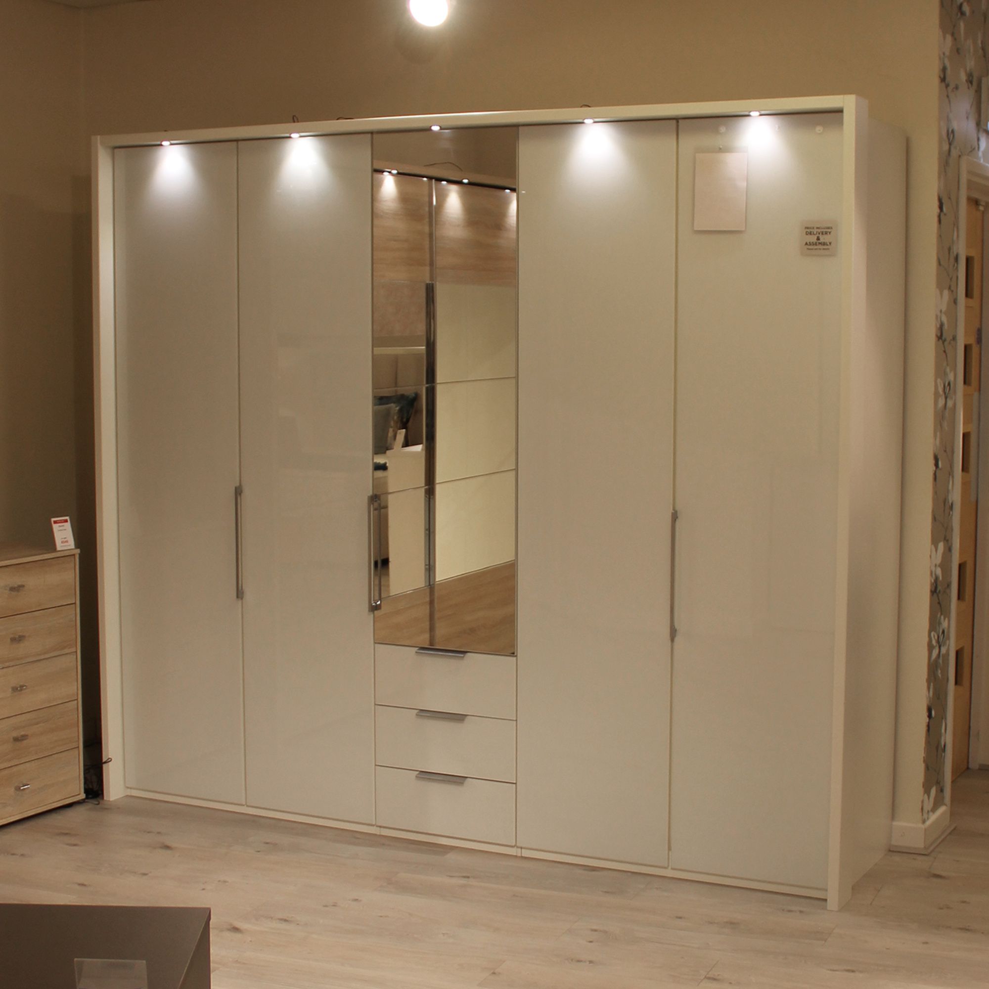 Marseille – 5 Door Mirrored Wardrobe – Item As Pictured – Bedroom Furniture  Clearance – Fishpools With Regard To 5 Door Mirrored Wardrobes (Photo 4 of 15)