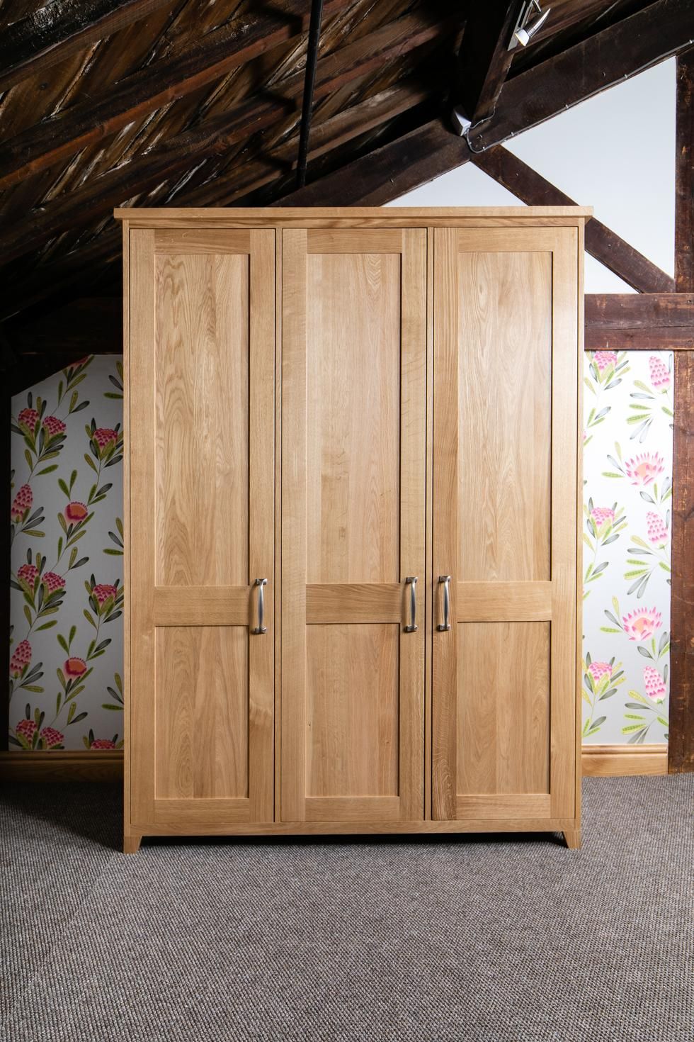 Masham 3 Door Wardrobe | Bespoke Hardwood Furniture From Treske In Oak 3 Door Wardrobes (View 9 of 15)