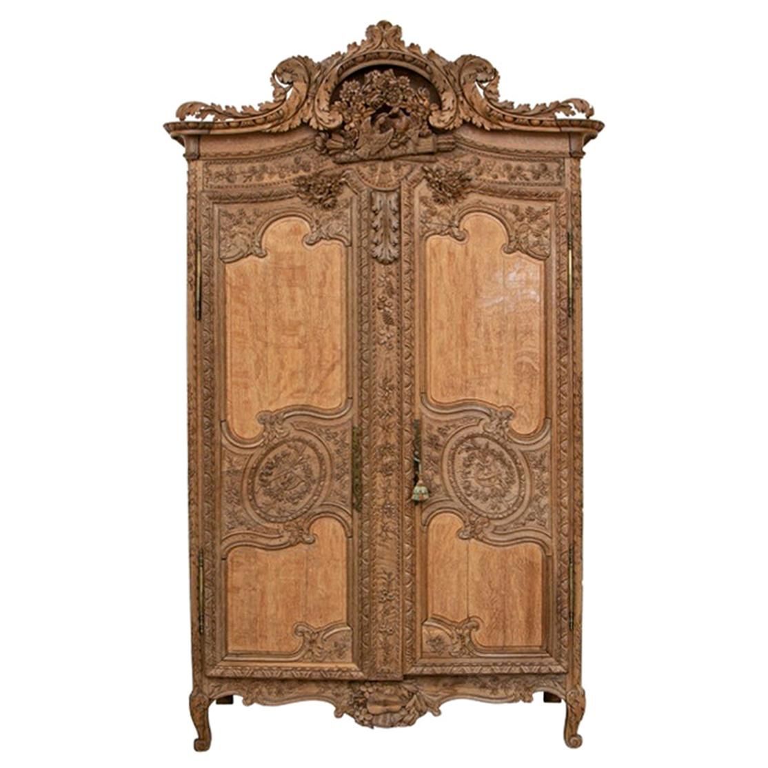Massive And Elaborately Carved French Country Armoire At 1stdibs | Country French  Armoire, French Country Wardrobe, French Style Armoire Inside Armoire French Wardrobes (View 13 of 15)
