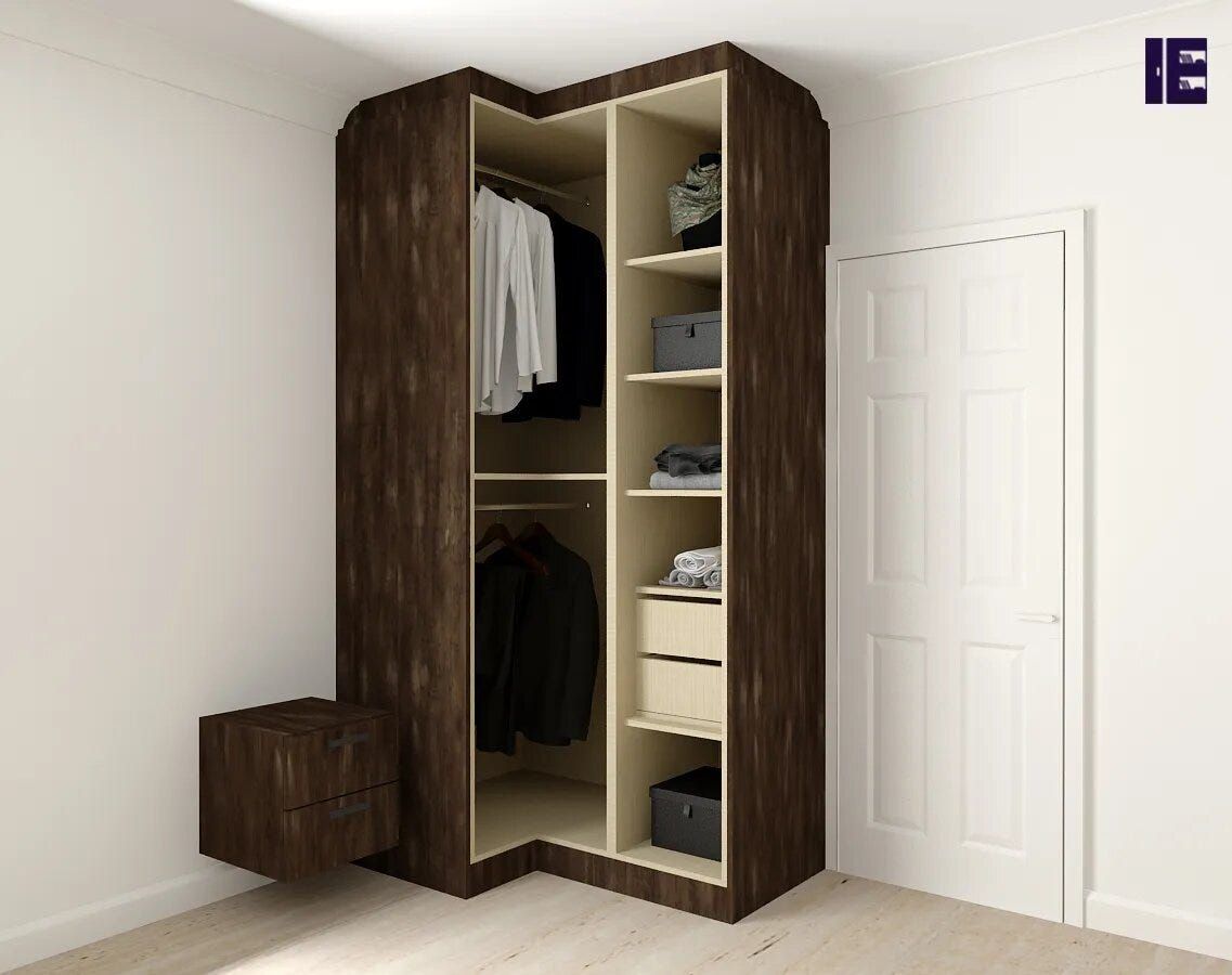 Maximising Space With A Corner Wardrobe: Design Ideas And Inspiration | Inspired Elements | Medium For 1 Door Corner Wardrobes (Photo 8 of 15)