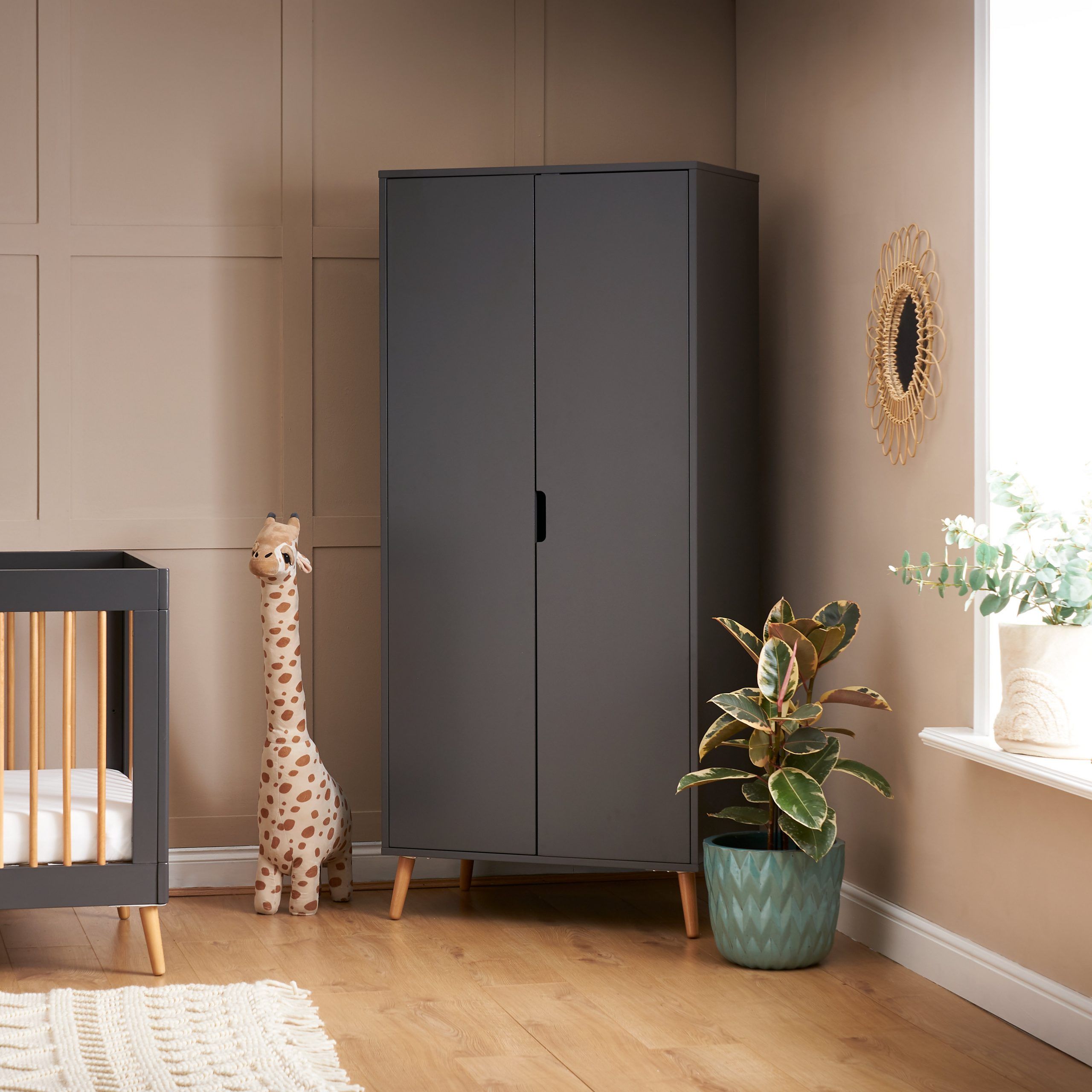 Maya Double Wardrobe Slate – Obaby With Regard To Large Double Rail Wardrobes (View 7 of 15)