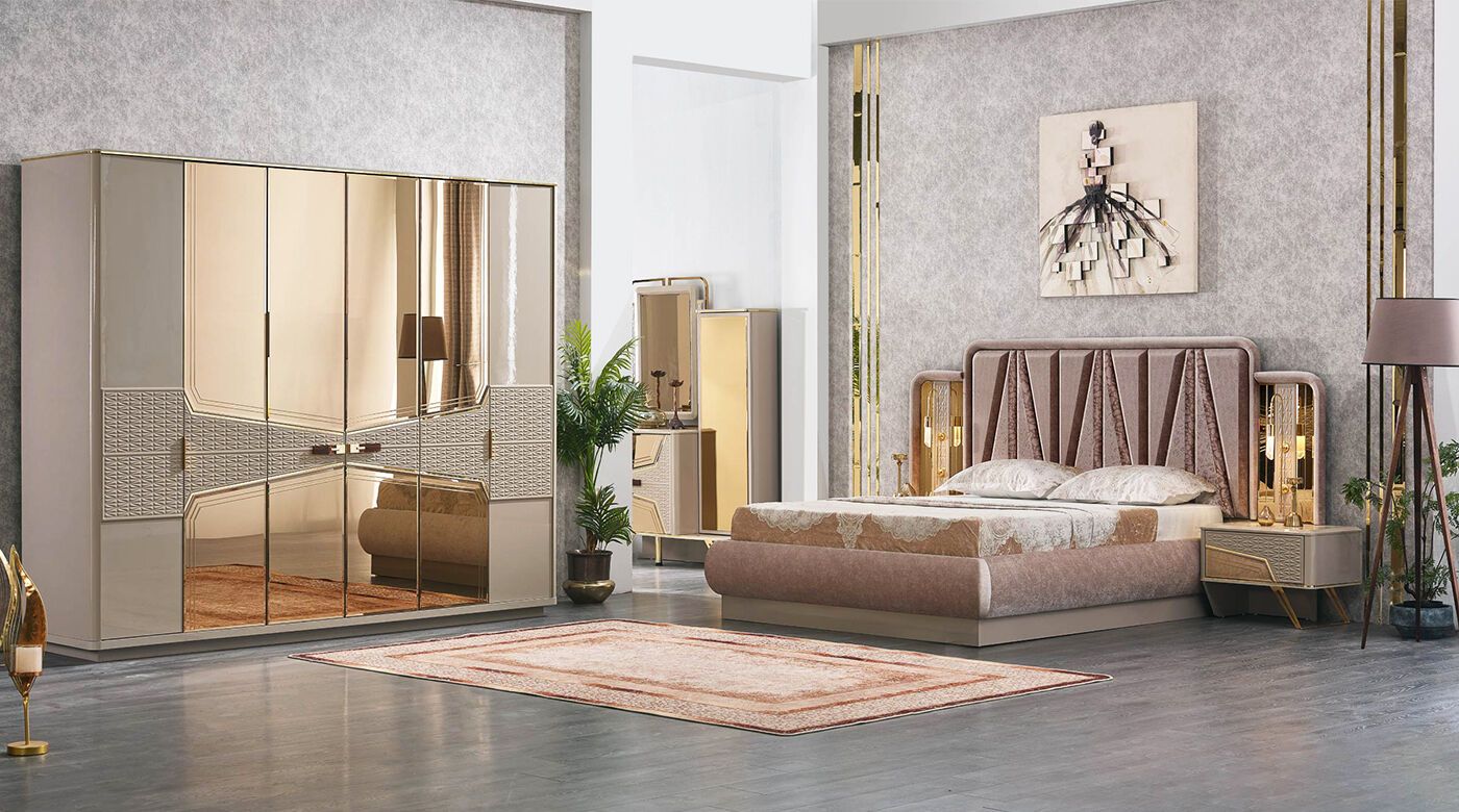 Milano Bed Set With Wardrobe – Baffi Home Furniture Pertaining To Wardrobes Sets (View 14 of 15)