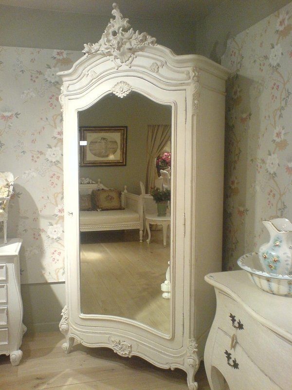 Mirrored Armoire Wardrobe – Ideas On Foter | Mirrored Armoire, Chic  Bedroom, Chic Furniture With Regard To White French Armoire Wardrobes (Photo 8 of 15)