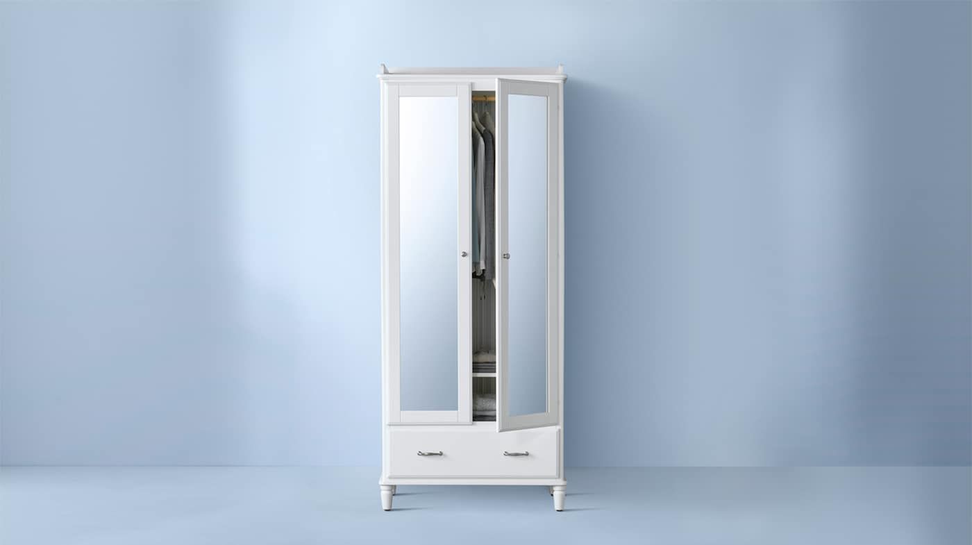 Mirrored Door Armoires & Wardrobe Closets – Bedroom – Ikea Inside One Door Mirrored Wardrobes (View 4 of 15)