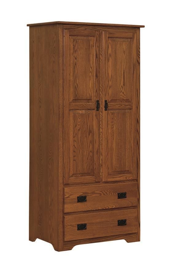 Mission Style Hardwood Armoire Wardrobe From Dutchcrafters Inside Wardrobes And Armoires (Photo 7 of 15)