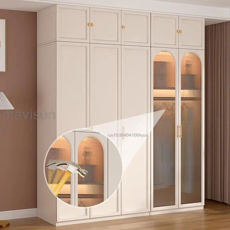 Multifunctional Bedroom Wardrobes In White Wooden Multi Space Storage  Locker With Drawers French Luxury Closet For Living Room – Aliexpress Intended For White Wood Wardrobes With Drawers (Photo 12 of 15)