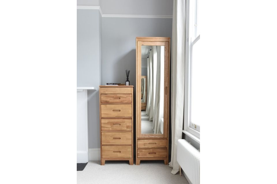 Narrow Oak Wardrobe For Small Spaces | Futon Company Inside Single Oak Wardrobes With Drawers (Photo 10 of 15)