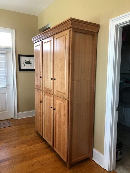 Natural Cherry Pantry Or Wardrobe | Farmhouse Furniture Inside Wardrobes In Cherry (Photo 11 of 15)