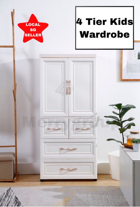 New Arrival Upgraded Quality Solid Sturdy 58cm Kids Semi Beige Eurowhite  Plastic Furniture Storage Cabinet Drawer Wardrobe Box 4/5 Tiers Organiser  Space Saver Container Multilayer Toilet Kitchen Bedroom Cabinet With Wheels  Anti Fall Pertaining To 5 Tiers Wardrobes (Photo 15 of 15)