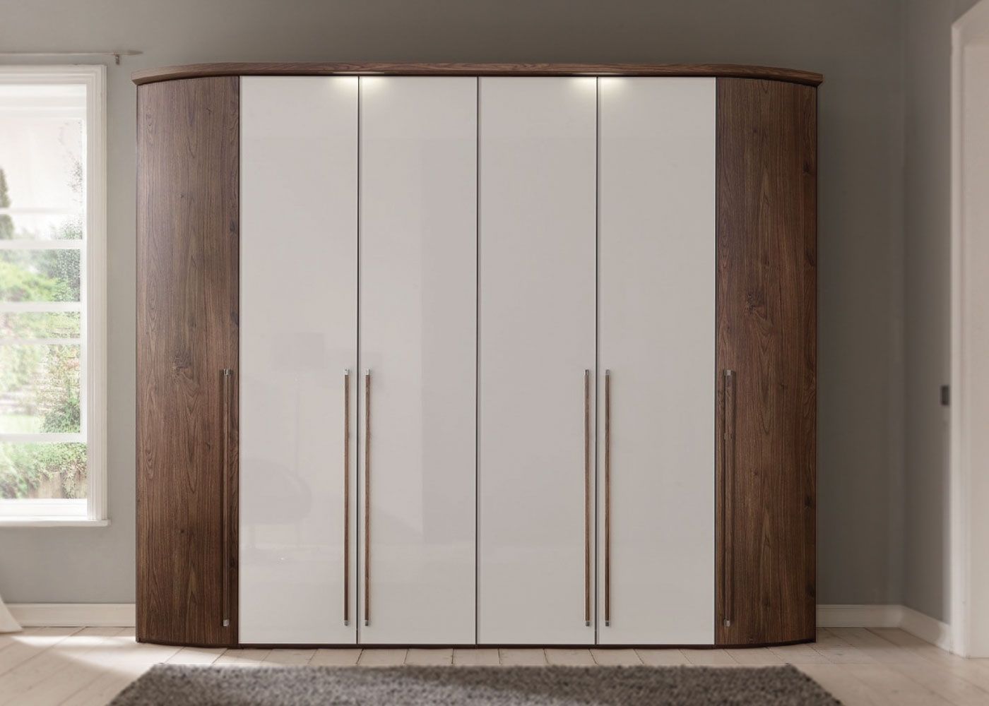 Nolte Möbel Horizon T100 Wardrobe With Curved Sides – Midfurn Furniture  Superstore Regarding Curved Corner Wardrobes Doors (Photo 7 of 15)