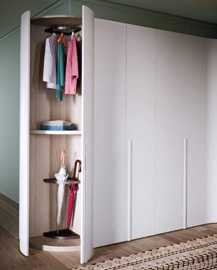 Novamobili Curved Wardrobe | Fitted Wardrobes | Bedroom Furniture For Curved Corner Wardrobes Doors (View 2 of 15)