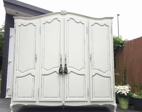 Now Sold French Vintage Louis Style Four Door Wardrobe – Etsy Hong Kong With White French Armoire Wardrobes (Photo 9 of 15)