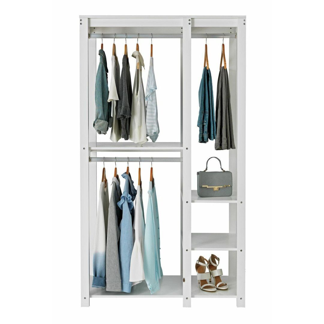 Open Decorative Wardrobe Unit – White | Jd Furniture Intended For Argos Double Rail Wardrobes (View 11 of 15)