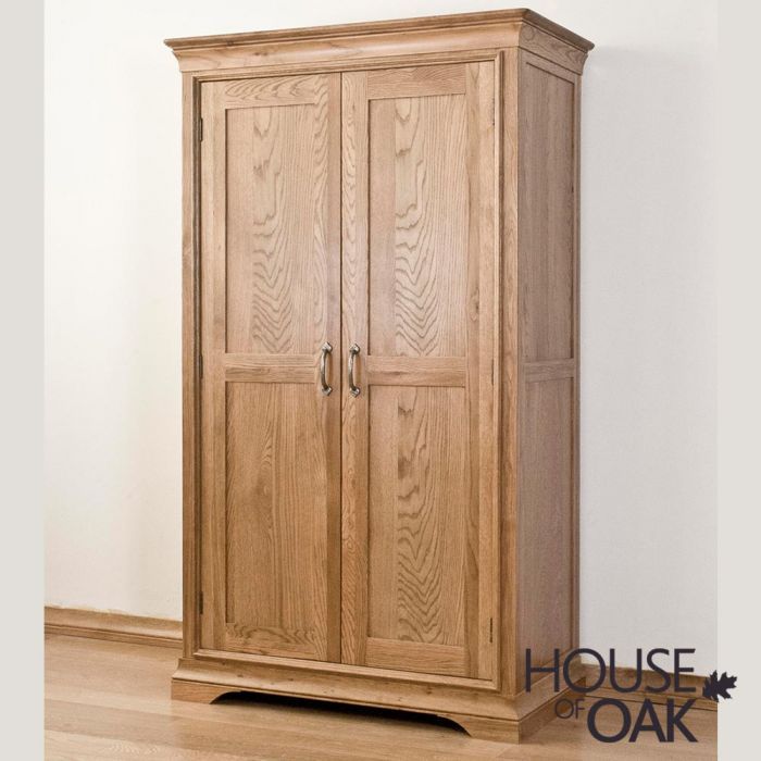 Paris Solid Oak Full Hanging Wardrobe | House Of Oak Regarding Large Oak Wardrobes (Photo 4 of 15)
