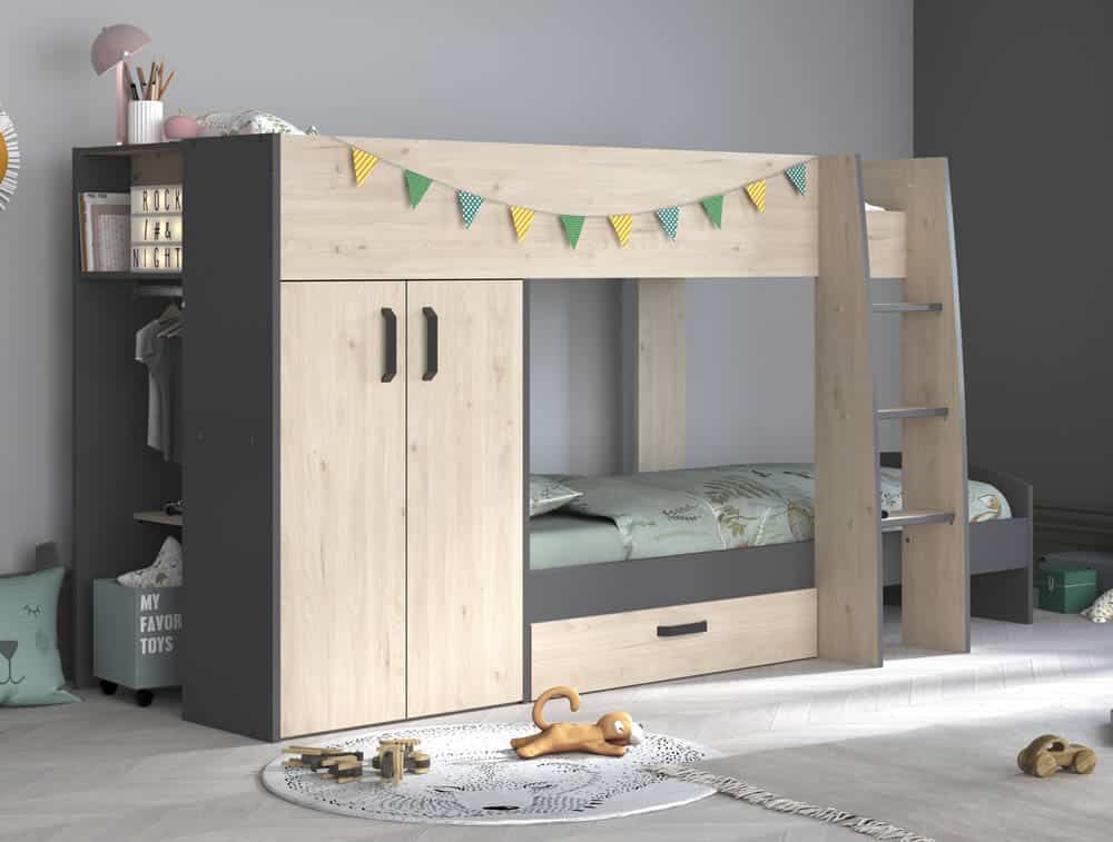 Parisot Stim Bunk Bed With Wardrobe | Home & Office Stores Intended For High Sleeper Bed With Wardrobes (View 8 of 8)