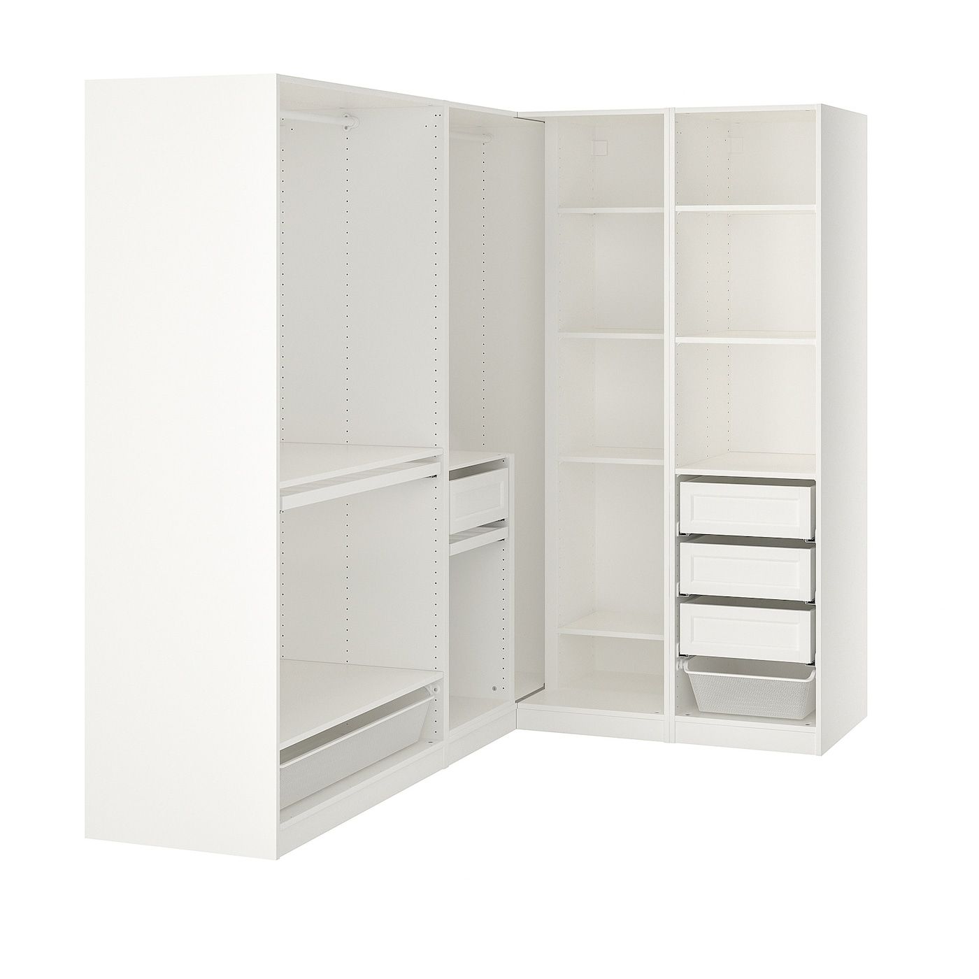 Pax Corner Wardrobe, White, 210/160x201 Cm – Ikea Throughout White Corner Wardrobes Units (Photo 10 of 15)