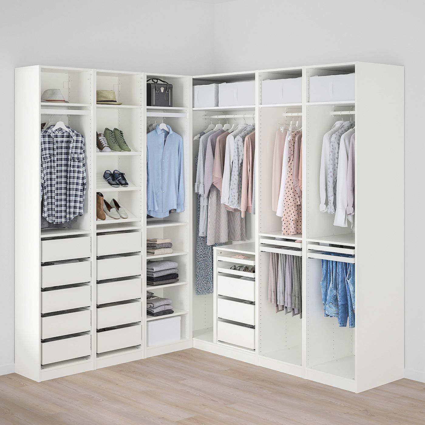 Pax Corner Wardrobe, White, 211/213x236 Cm (827/8/837/8x927/8") – Ikea Throughout White Corner Wardrobes (Photo 14 of 15)