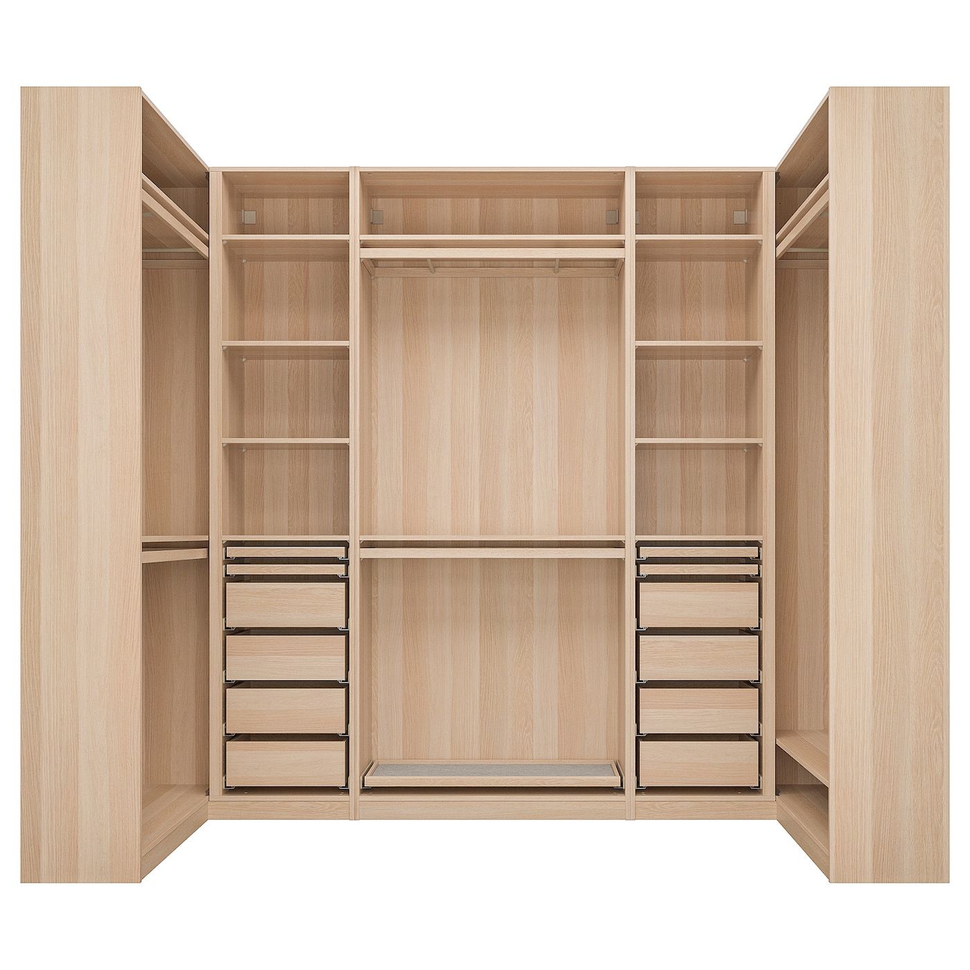 Pax Corner Wardrobe, White Stained Oak Effect, 113/276/113x236 Cm – Ikea Intended For Oak Corner Wardrobes (View 10 of 17)