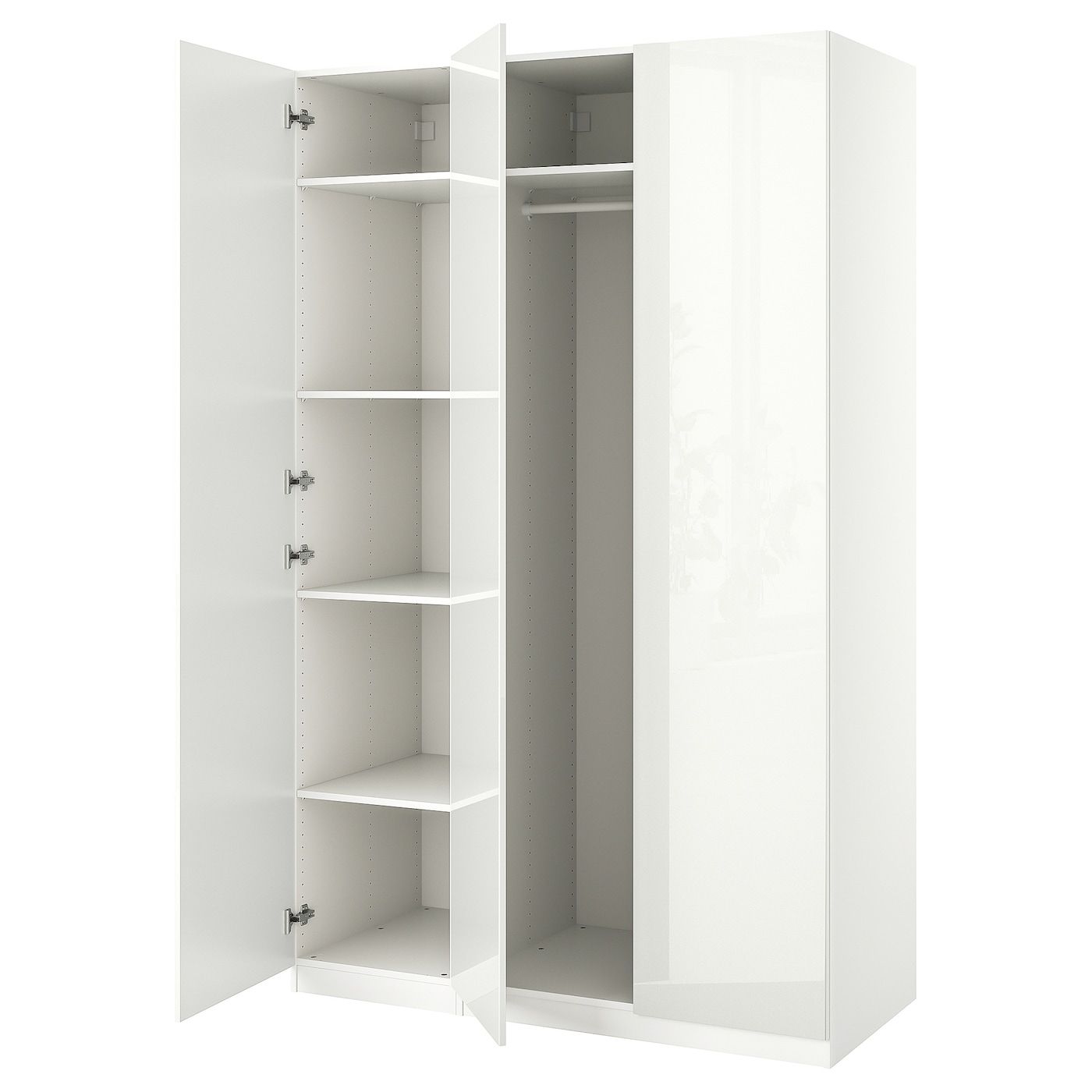 Pax / Fardal Wardrobe Combination, White/high Gloss White, 59x235/8x931/8"  – Ikea Pertaining To Wardrobes White Gloss (View 13 of 15)