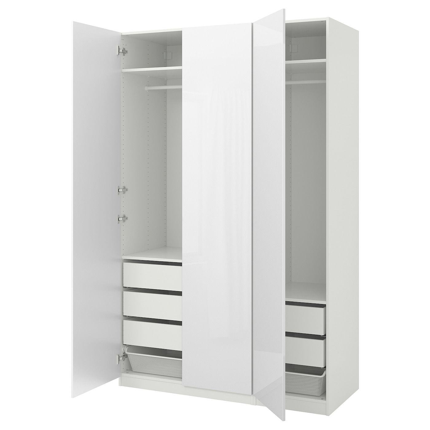 Pax / Fardal Wardrobe, White/high Gloss/white, 59x235/8x931/8" – Ikea Intended For Wardrobes White Gloss (Photo 7 of 15)