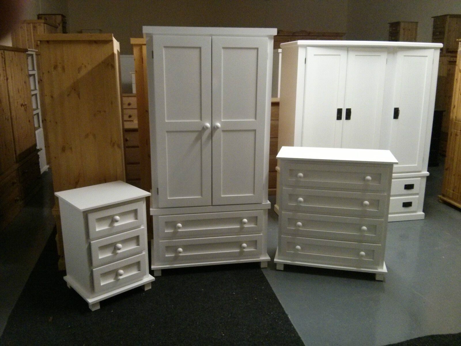 Pine Furniture Egyptian 3 Piece Bedroom Pack White Shabby Chic No Flat  Packs | Ebay With Regard To Shabby Chic Wardrobes (Photo 14 of 15)