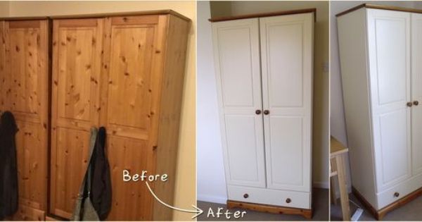 Pine Wardrobe, Upcycled Furniture Before And After, Furniture Makeover For Natural Pine Wardrobes (Photo 15 of 15)