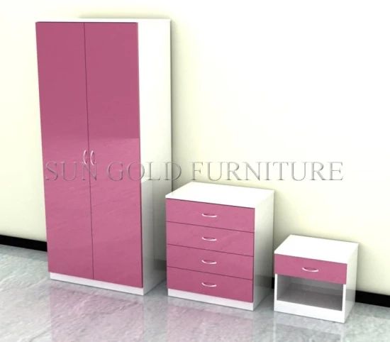 Pink Color High Gloss Wardrobe Set Chest Bedroom Furniture Set (sz Wd014) –  China Bedroom Set, Bedroom Chest | Made In China Throughout Pink High Gloss Wardrobes (View 3 of 15)