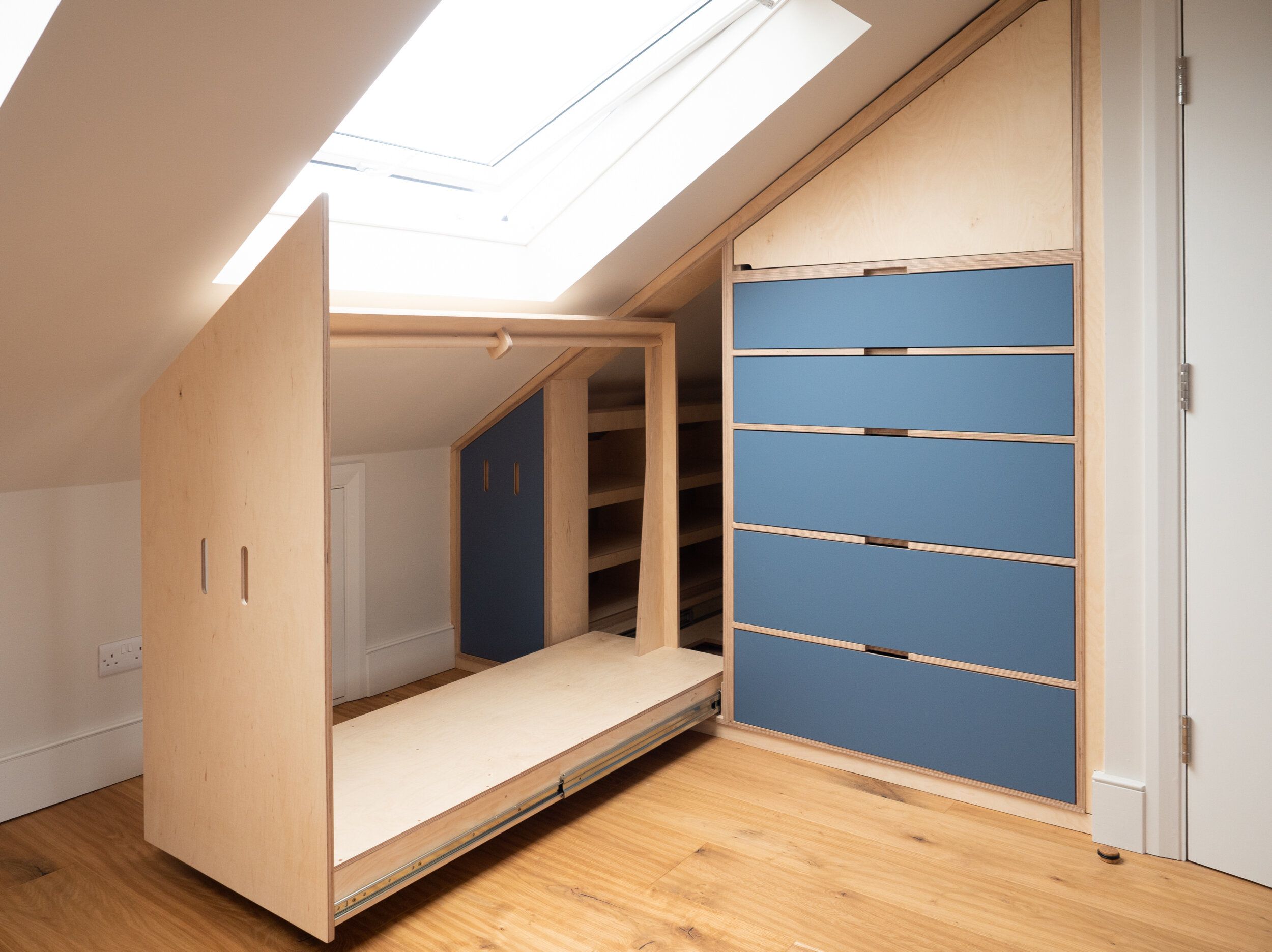 Plywood Eaves Wardrobe (with The Giant Drawers Of Dreams And Fenix Laminate  Fronts) — The Modern Carpenter In Heavy Duty Wardrobes (Photo 11 of 15)