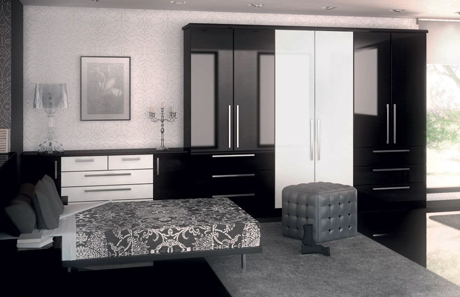 Premier Duleek Wardrobe Doors In High Gloss Black And High Gloss White Homestyle In Gloss Black Wardrobes (View 15 of 15)