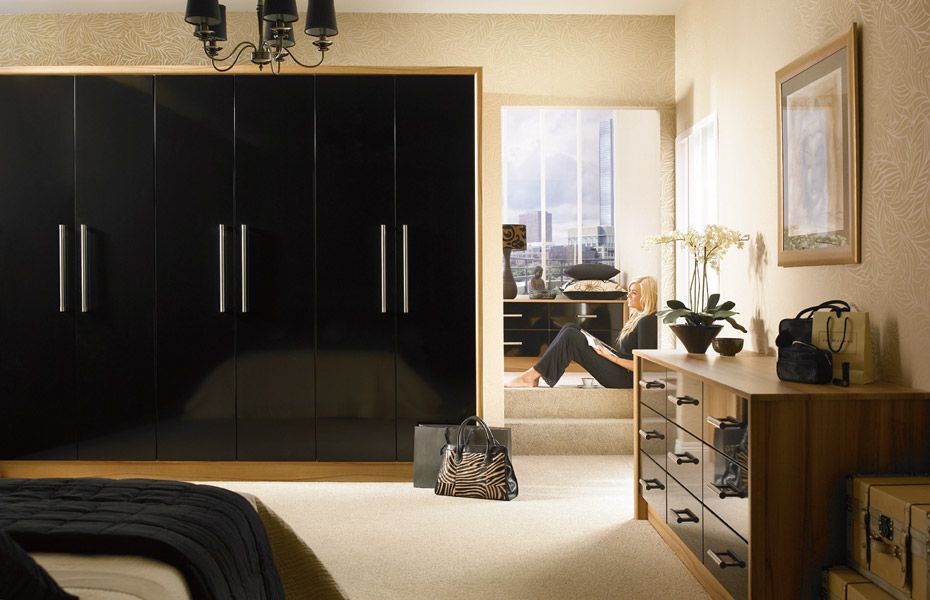 Premier Duleek Wardrobe Doors In High Gloss Blackhomestyle Intended For High Gloss Black Wardrobes (View 3 of 15)
