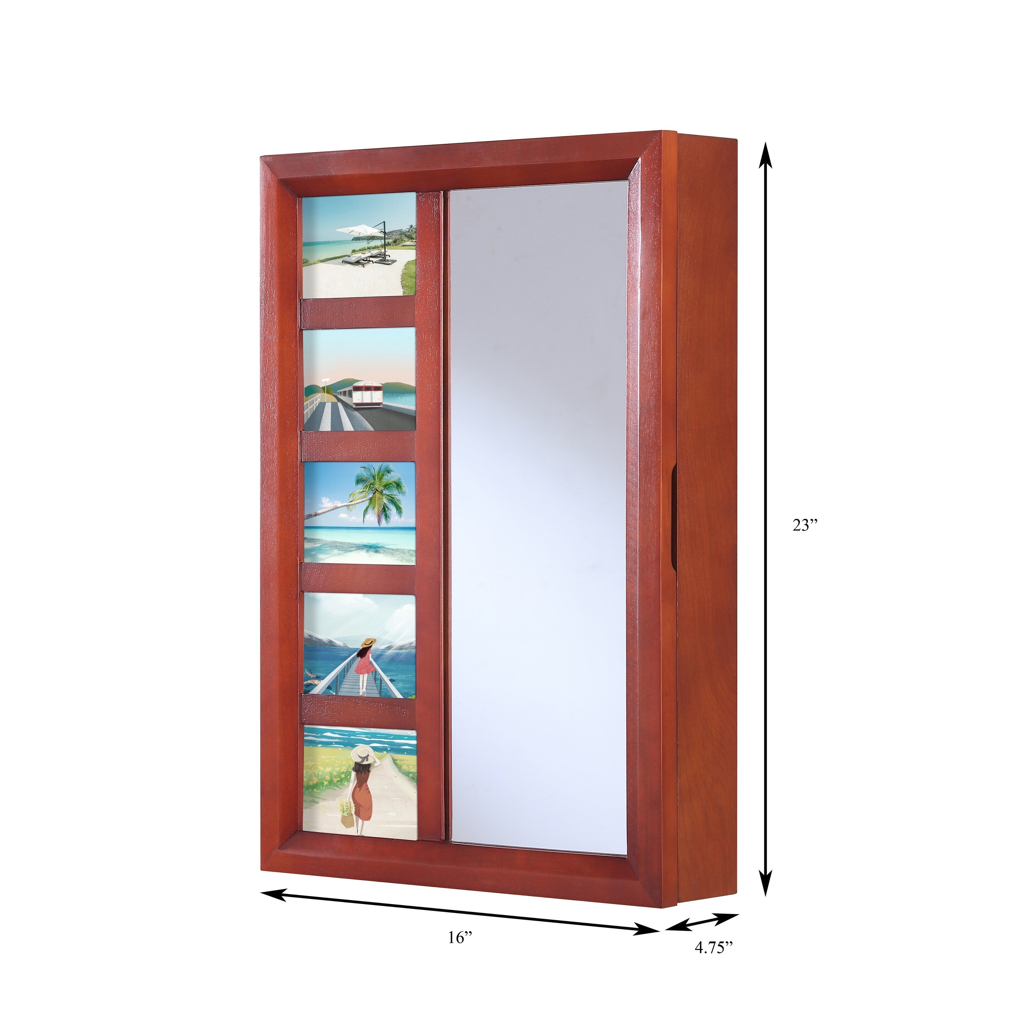 Proman Products Venice Wall Mount Jewelry Armoire, Jewelry Cabinet, Jewelry  Storage With Photo Frame, Mirror, Drawers – On Sale – Bed Bath & Beyond –  35770628 In Venetian Glass Wardrobes (View 8 of 15)