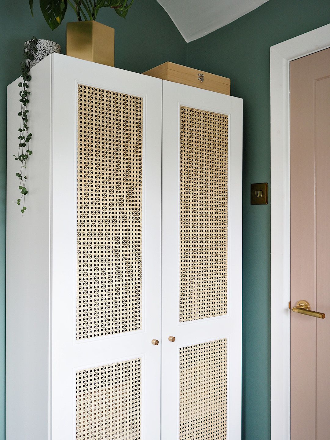 Rattan Cane Ikea Wardrobe Diy Hack For Under £170 | Lust Living Intended For White Rattan Wardrobes (Photo 14 of 15)