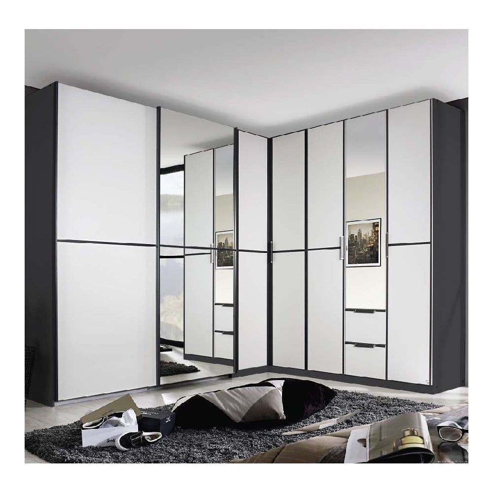 Rauch Essensa Metallic Grey & Alpine White Corner Wardrobe – Corner  Wardrobes You Love With Regard To White Corner Wardrobes (Photo 7 of 15)