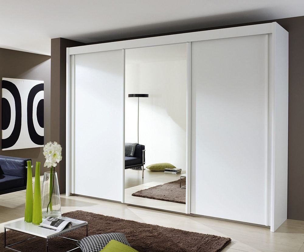 Rauch Imperial 3 Door Mirror Sliding Wardrobe In White – 300cm Wide –  Allans Furniture & Flooring Warehouse Throughout White Three Door Wardrobes (View 14 of 15)