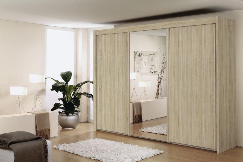 Rauch Imperial Sliding Wardrobe – Front, Wooden Decor And Mirror Intended For Rauch Imperial Wardrobes (Photo 14 of 15)