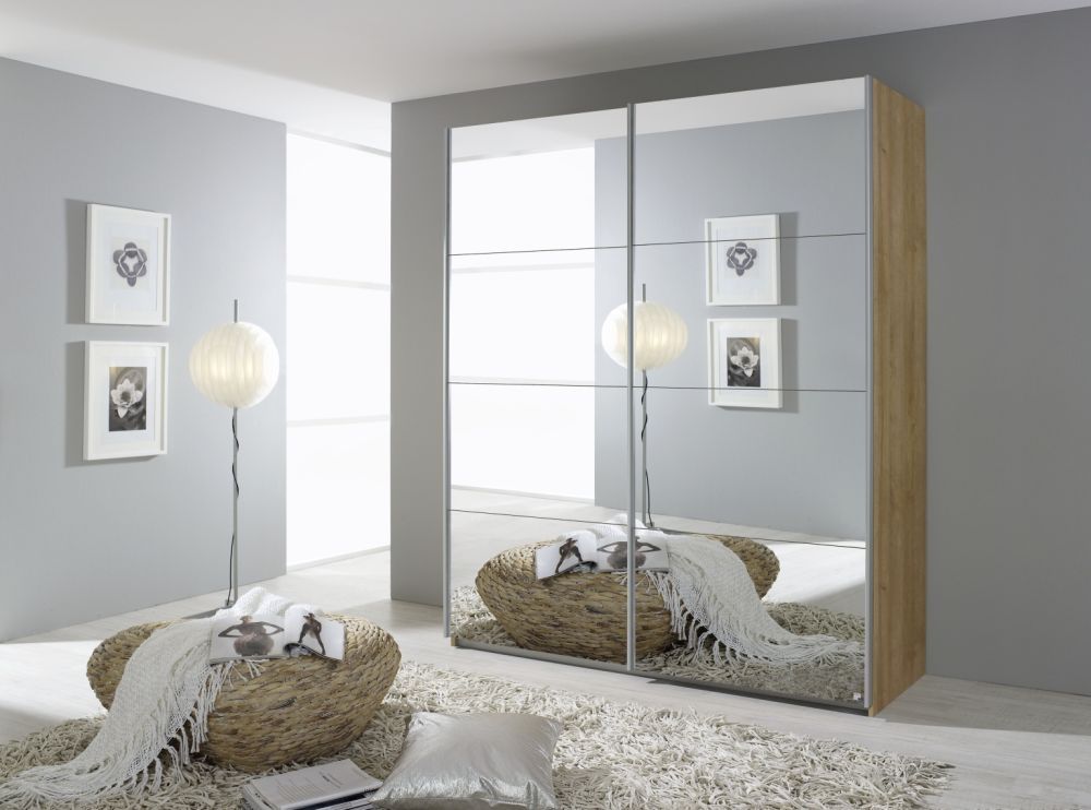 Rauch Quadra Sliding Wardrobe With Full Mirror Front – Cfs Furniture Uk For Rauch Wardrobes (View 12 of 15)