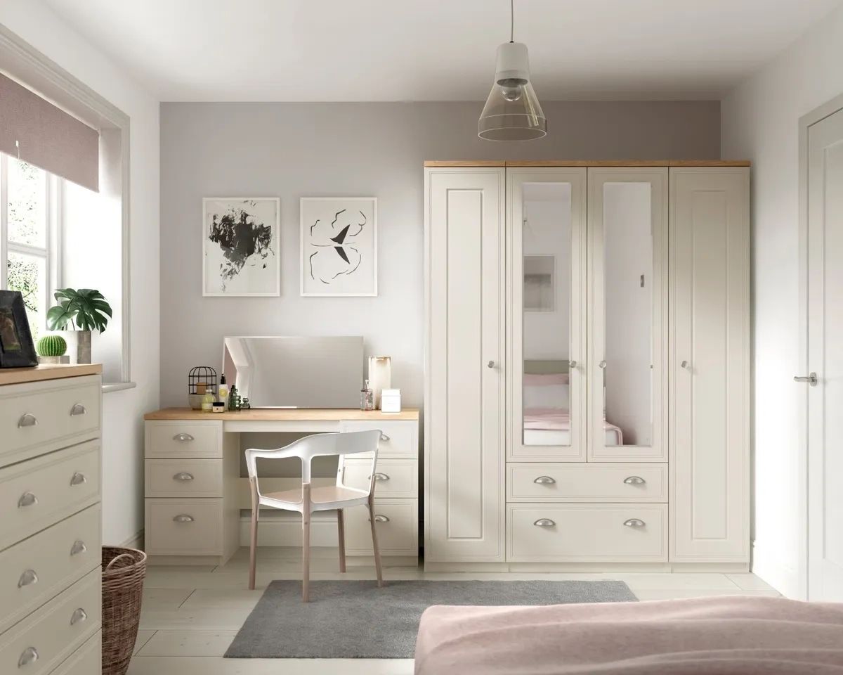 Ready Assembled Venice Cashmere Wardrobe Drawers Complete Bedroom Furniture  Set | Ebay In White Wardrobes With Drawers (View 14 of 14)