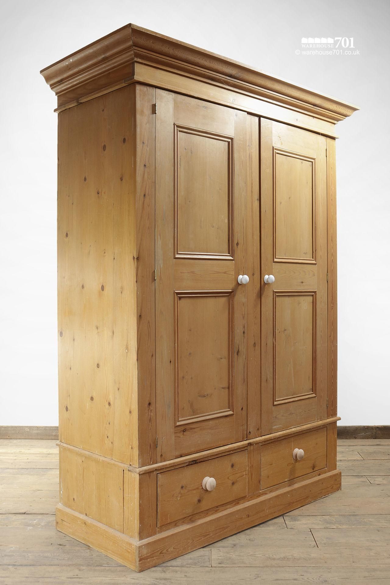 Reclaimed Pine Wood Combination Or Gentlemans Wardrobe With Regard To Pine Wardrobes (View 8 of 14)