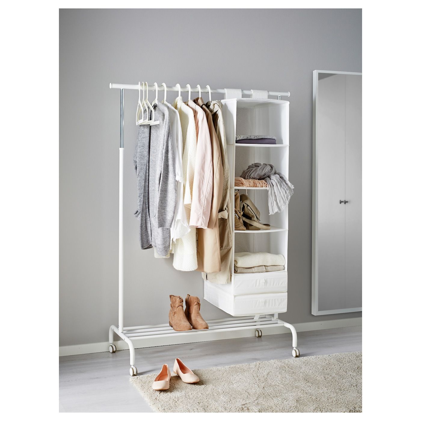 Rigga White Clothes Rack – Popular & Practical – Ikea With Regard To Clothes Rack Wardrobes (View 8 of 15)