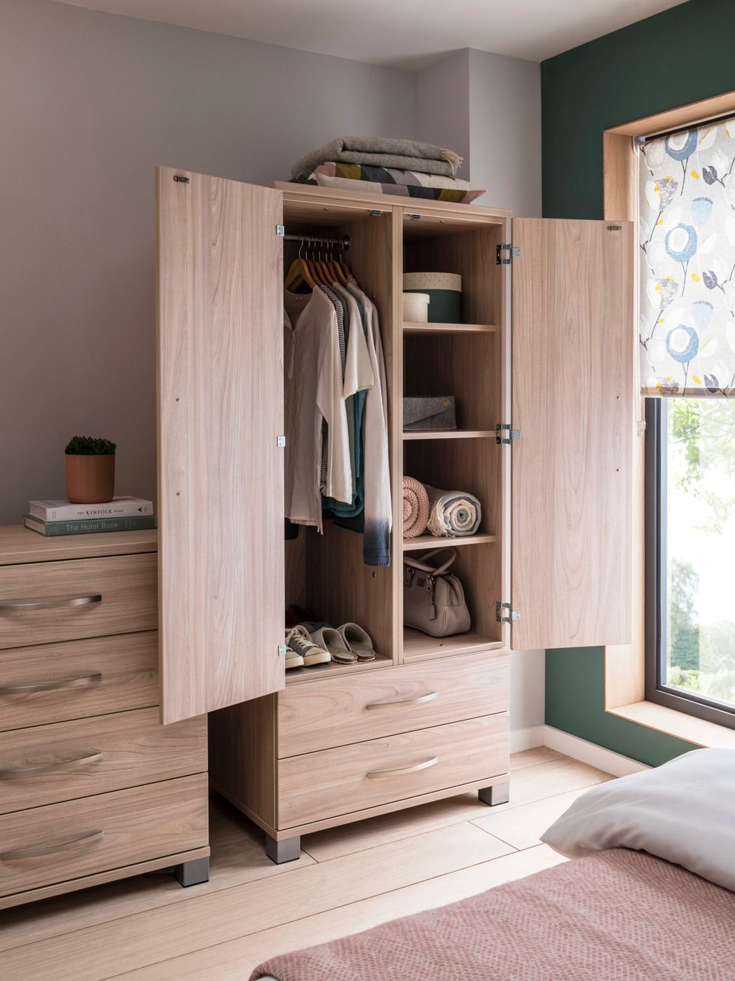 Roxy Double Wardrobe With 2 Drawers – Tough Furniture Intended For Double Rail Wardrobes With Drawers (Photo 9 of 15)