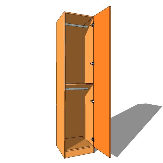 Single Wardrobe Double Hanging – 600mm Deep (618mm Inc Doors) – 2260mm High  | Supply Only Bedrooms Throughout Double Hanging Rail Wardrobes (View 4 of 15)