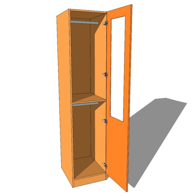 Single Wardrobe Double Hanging Part Glazed – 600mm Deep (618mm Inc Doors) –  2260mm High | Supply Only Bedrooms In Double Rail Single Wardrobes (Photo 4 of 15)
