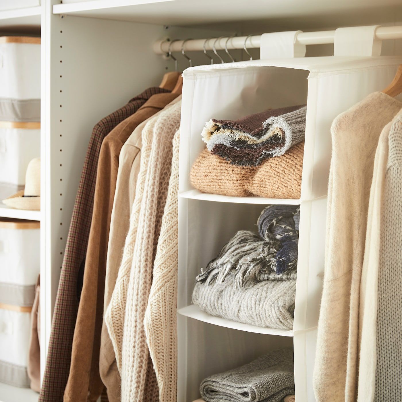 Skubb White, Storage With 6 Compartments, 35x45x125 Cm – Ikea In Hanging Wardrobes Shelves (Photo 1 of 15)