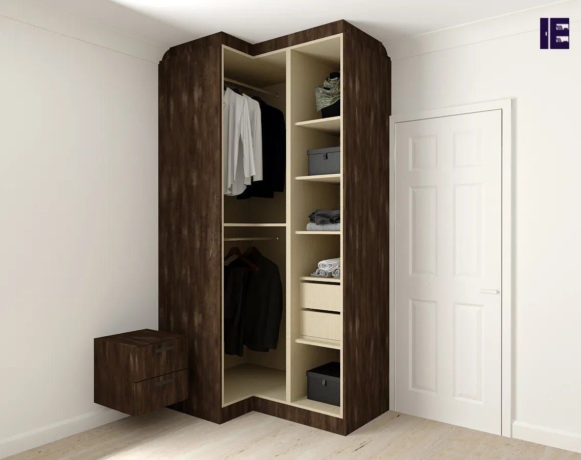 Sleek Corner Wardrobes With Glass Elements |inspired Elements | Medium Pertaining To Small Corner Wardrobes (View 3 of 15)