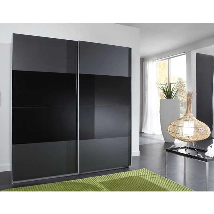 Sliding Wardrobe With Black Glass Panel Modern Home Bedroom Wardrobes –  China Bedroom Furniture, Home Furniture | Made In China In Black Glass Wardrobes (View 12 of 15)