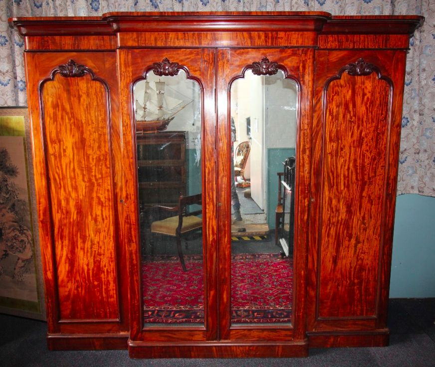Sold Victorian Four Door Mahogany Wardrobe – Country Homes Antiques In Victorian Mahogany Breakfront Wardrobes (Photo 3 of 15)