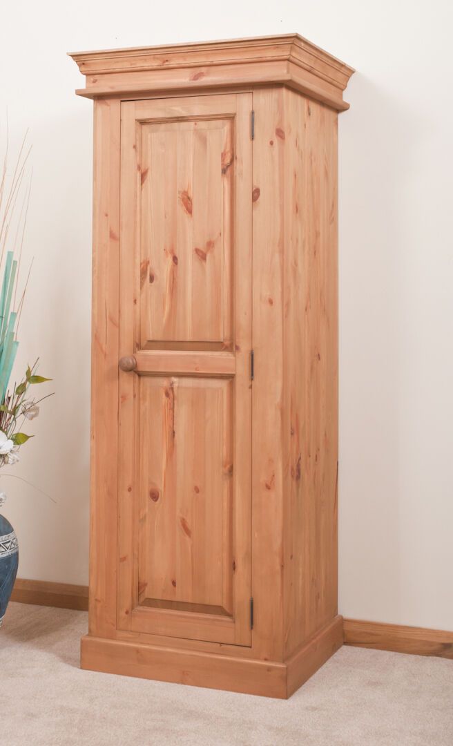 Solid Pine Wardrobe | Single 1 Door | Handmade | Dovetailed | Waxed | Ebay Inside Single Door Pine Wardrobes (Photo 1 of 15)