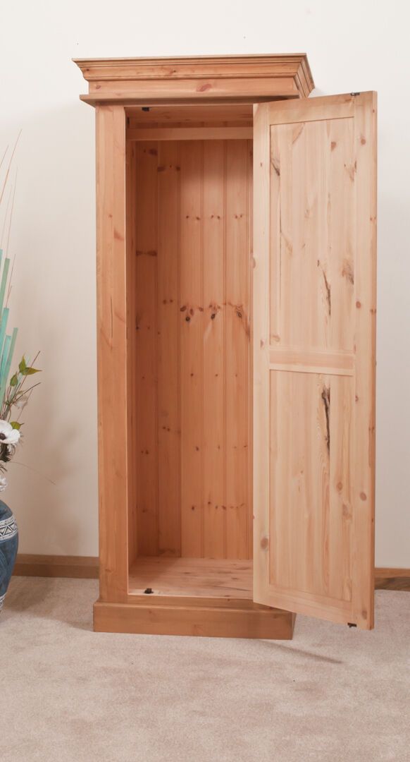Solid Pine Wardrobe | Single 1 Door | Handmade | Dovetailed | Waxed | Ebay Throughout Single Door Pine Wardrobes (Photo 4 of 15)